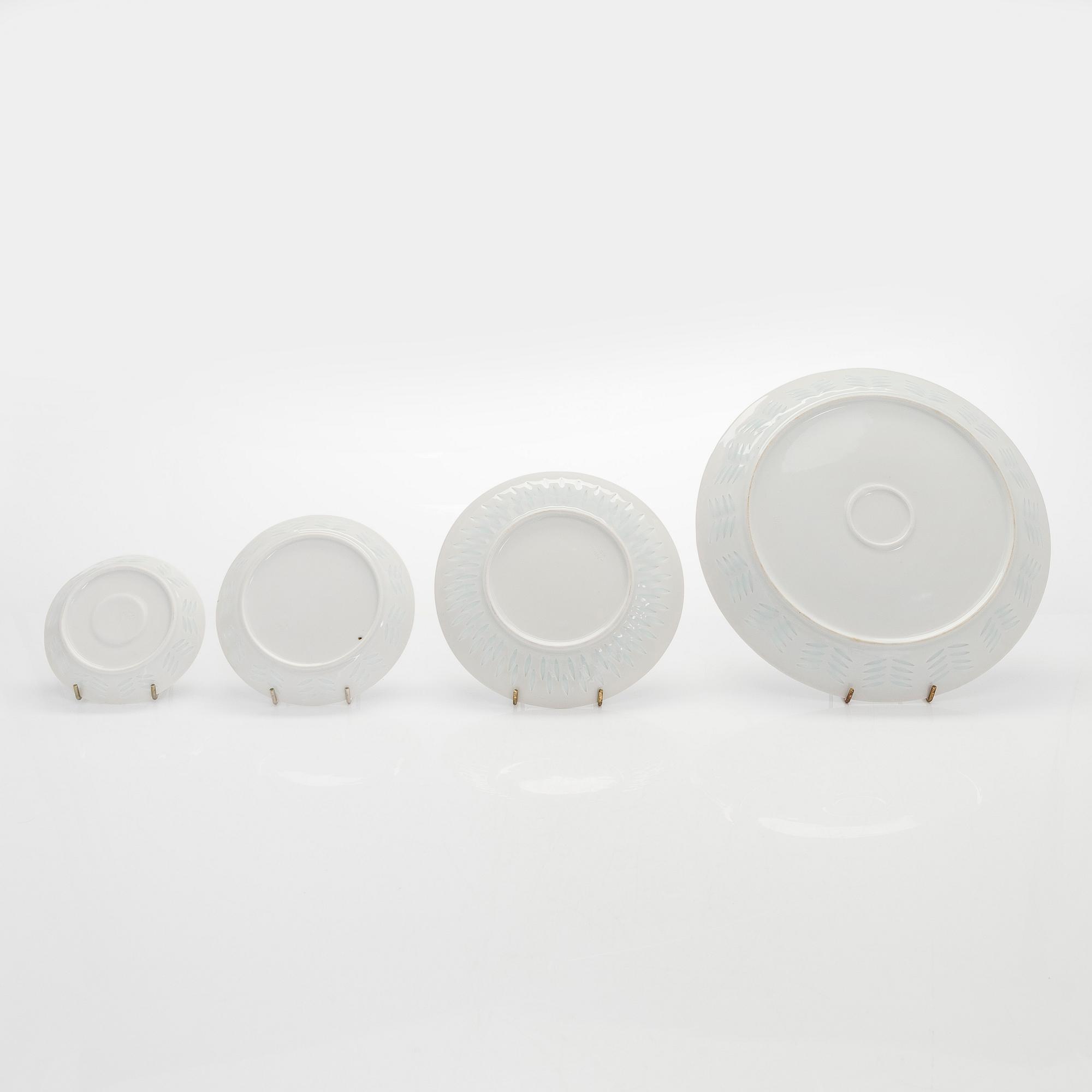Friedl Holzer-Kjellberg, A 45-piece porcelain coffee service, signed under glaze F.H.Kj Arabia Finland.