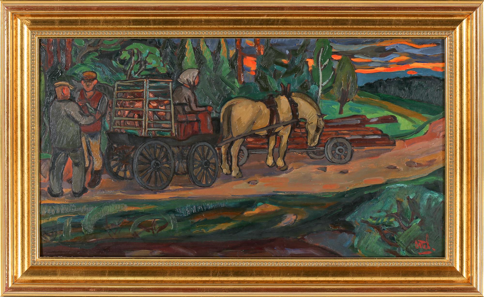 OTTE SKÖLD, olja på pannå, signerad.