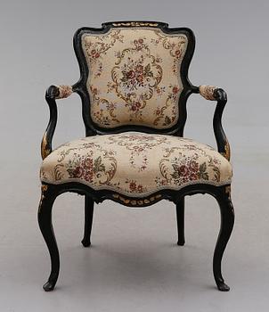 KARMSTOL, rokoko, troligen Norge, 1700-talets andra hälft.