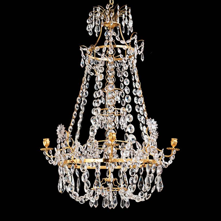 A Swedish Gustavian 1790's four-light chandelier.