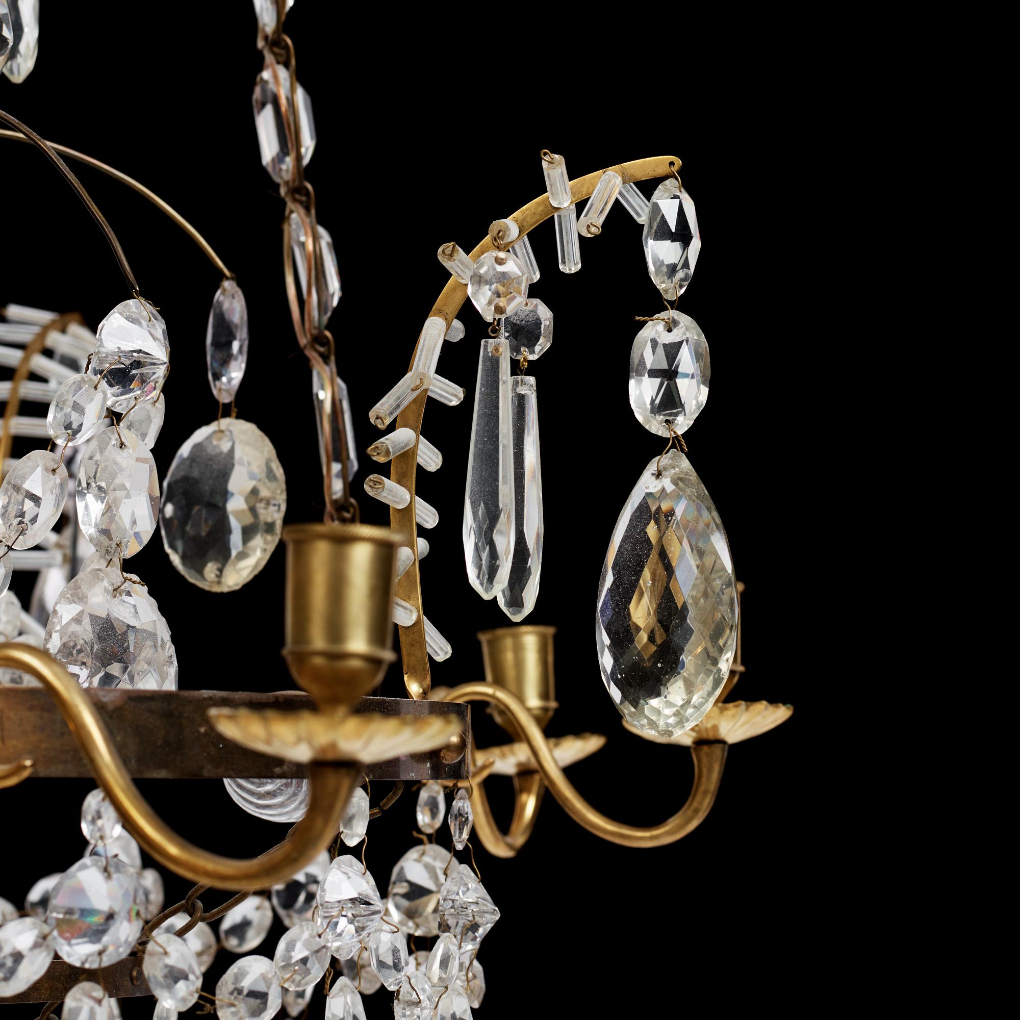 Ljuskrona, gustaviansk stil, sk "Hagamodell", 1900-tal.