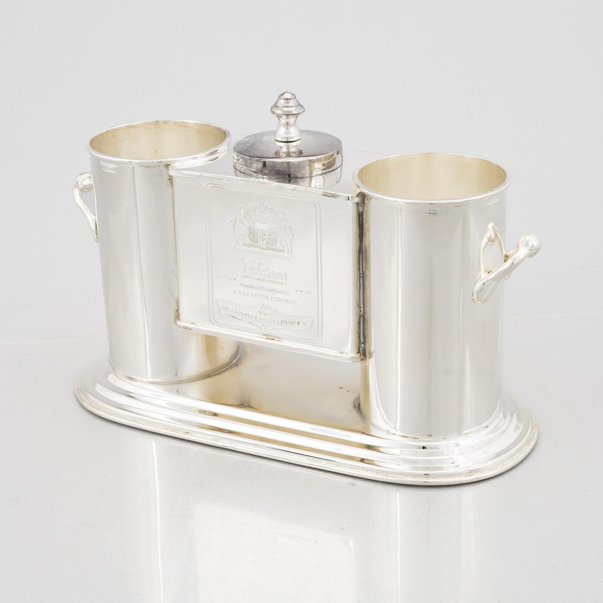 Wine cooler, silver plate, period.