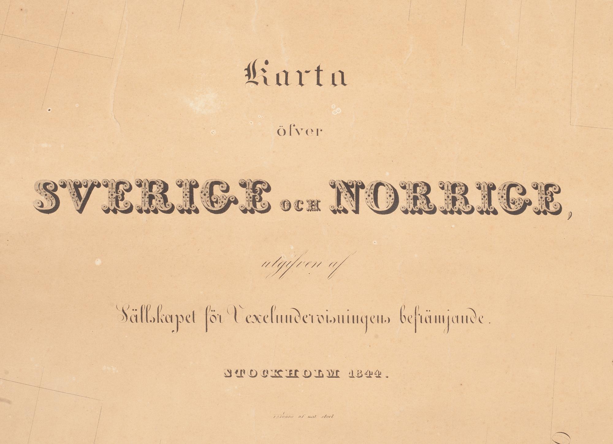 SKOLKARTA, Sverige/Norge, 1844.