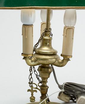 BORDSLAMPA, sk "Lampe à bouillotte ", empirestil. 1900-talets mitt.