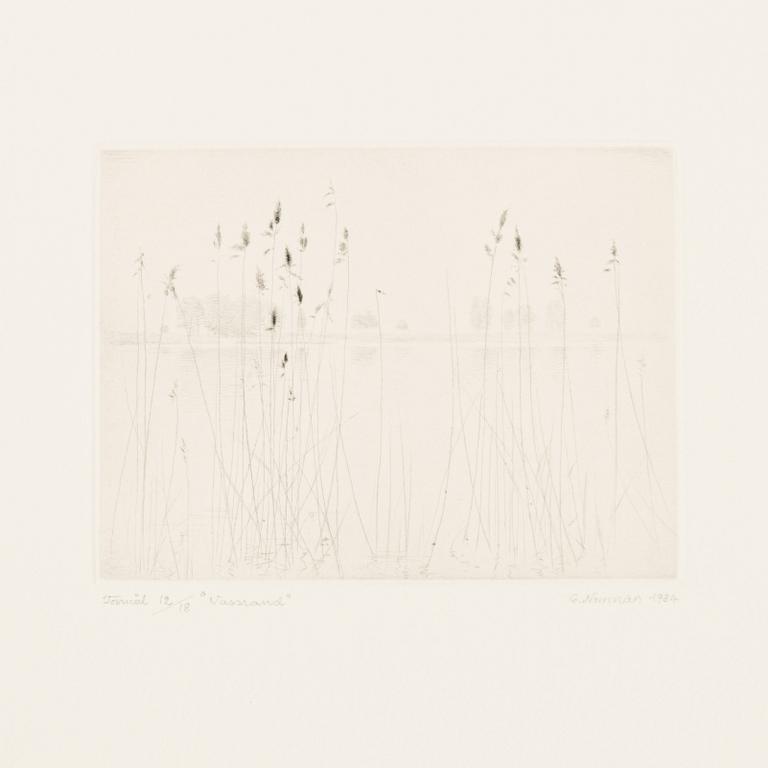 Gunnar Norrman, Drypoint etchings, 8, signed and numbered.