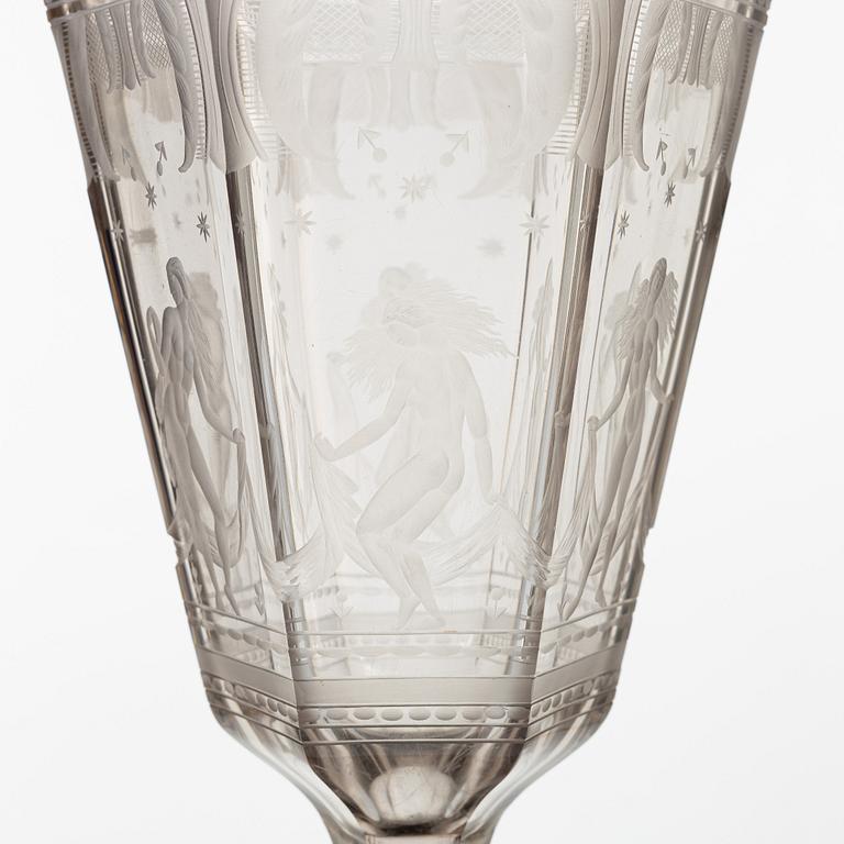 Simon Gate, Vase, "Six Graces", Orrefors, 1925.