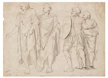 Nicolas Poussin Circle of, Figures in toga and armour.