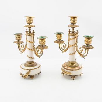 Table garniture 3 pcs, Louis XV style, late 19th century.