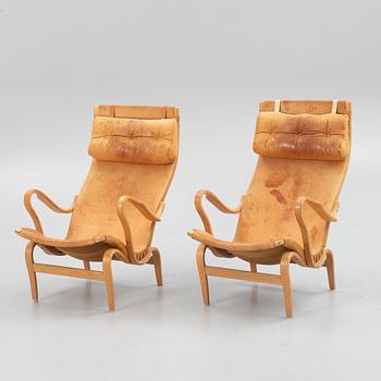 Bruno Mathsson, a pair of "Pernilla" armchairs, Karl Mathsson, Värnamo, 1973.