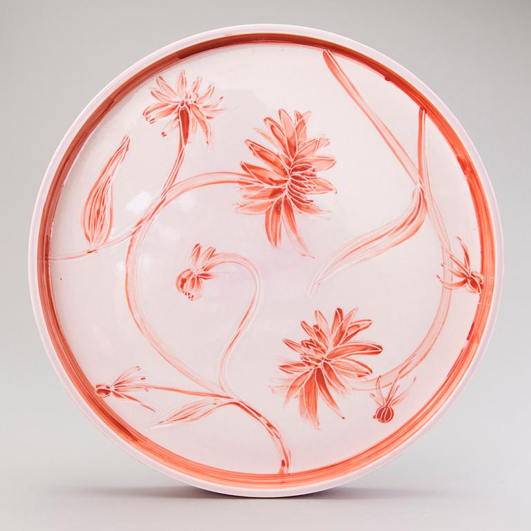 HEINI RIITAHUHTA a porcelain dish, 'Pink dahlia', signed Heini Riitahuhta.