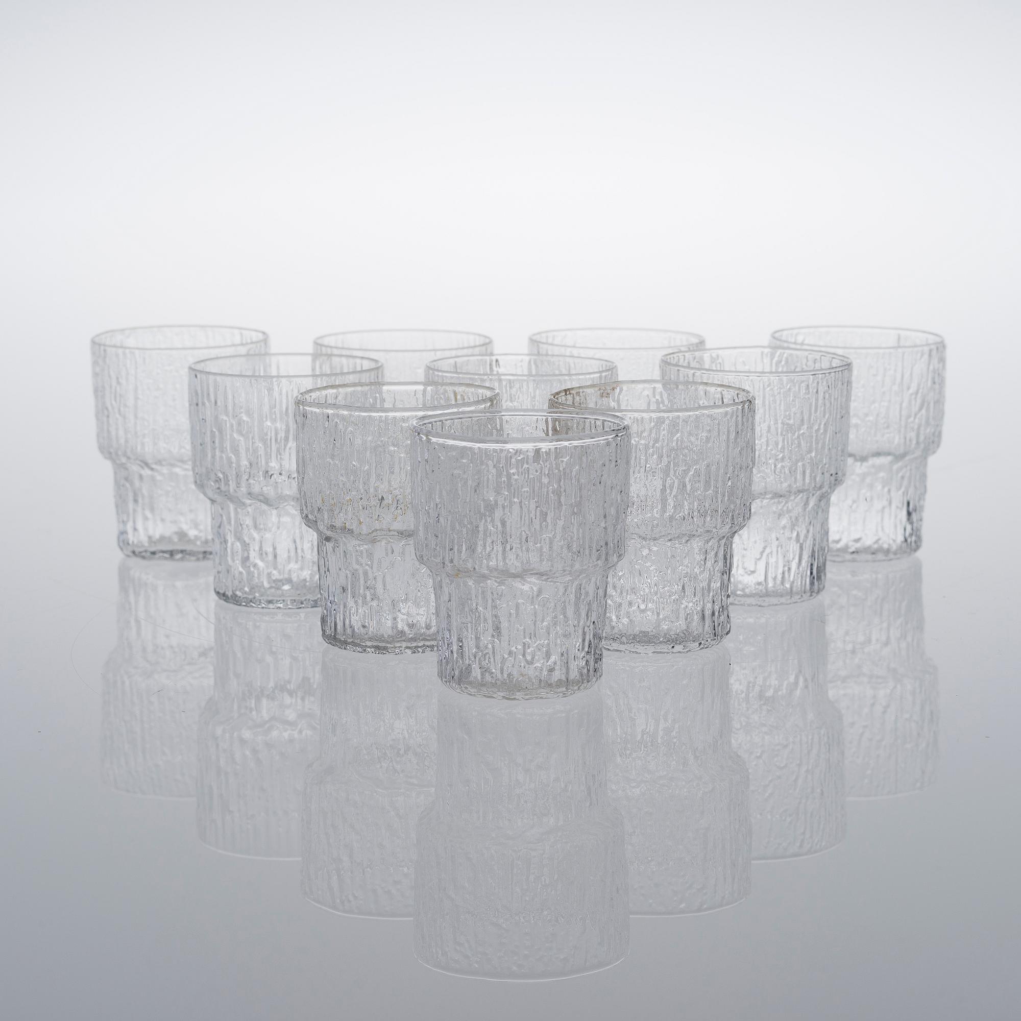 TAPIO WIRKKALA, lasisto, 18 kpl., "Aslak", Iittala, 1900-luvun loppupuoli.