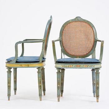Carl Malmsten, karmstolar, ett par, Swedish Grace, snickarmästare Albin Johansson, Stockholm, för Villa Kvikkjokk, 1927.