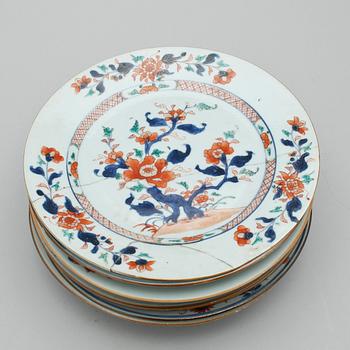 TALLRIKAR, 9 st, porslin, Kina/Japan. 1700-tal.