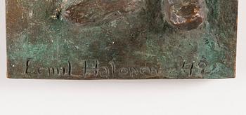 EMIL HALONEN, relief, bronze, signed and dated -42.