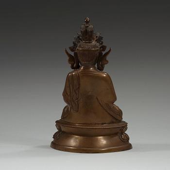 BODHISATTVA, patinerad brons. Sinotibetansk, 1700/1800-tal.