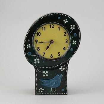 Sylvia Leuchovius, a stoneware wall relief and a table clock, Rörstrand Ateljé.