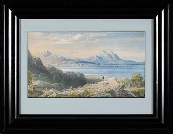 OKÄND KONSTNÄR. akvarell, 1800-talets mitt.