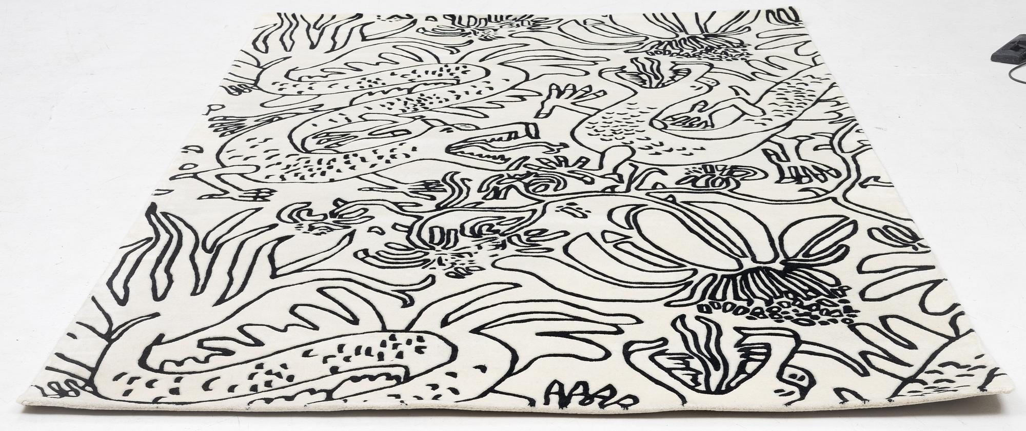 Carl Johan De Geer, hand-tufted carpet, "Drakar kontur', c. 300 x 200 cm.