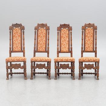 Four Baroque chairs, early 18th century.