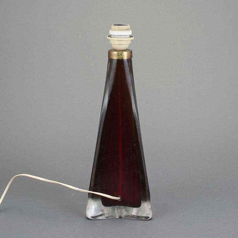 BORDSLAMPA, glas, Carl Fagerlund, Orrefors, märkt RD 1309.