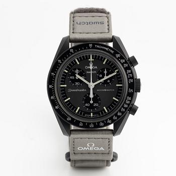 Swatch/Omega, MoonSwatch, Mission to Mercury, chronograph, wristwatch, 42 mm.