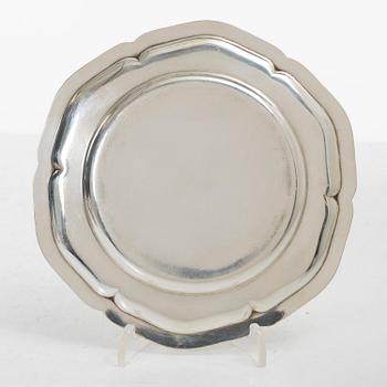 Three silver dishes,  with mark of GAB / CG Hallberg, Stockholm.