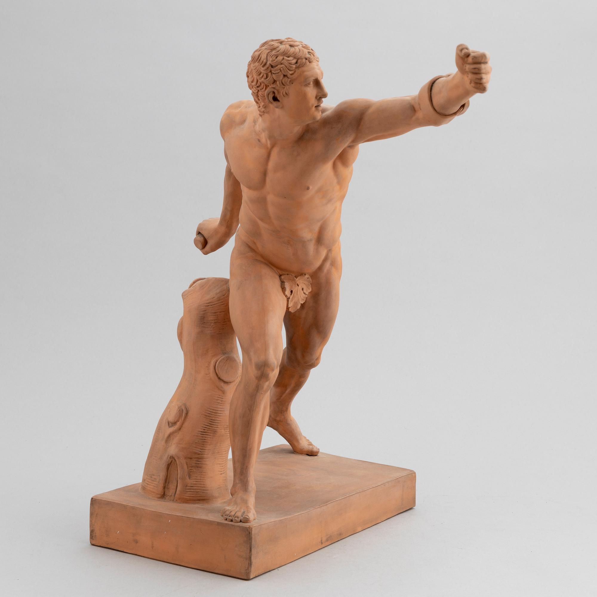 Agasias of Ephesus, after, a terracotta sculpture, P.Ipsen, Copenhagen, late 19th century.