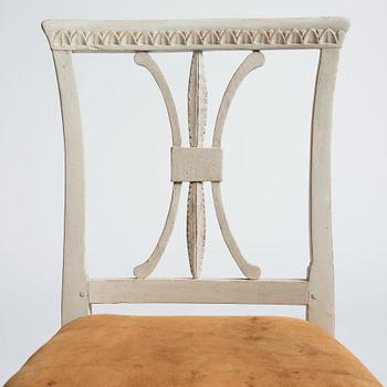 A set of eight Late gustavian chairs from Gotland around year 1800.