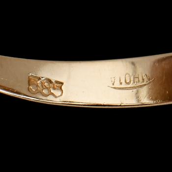 RING, 14K guld, briljantslipad diamant ca 0.58 ct.