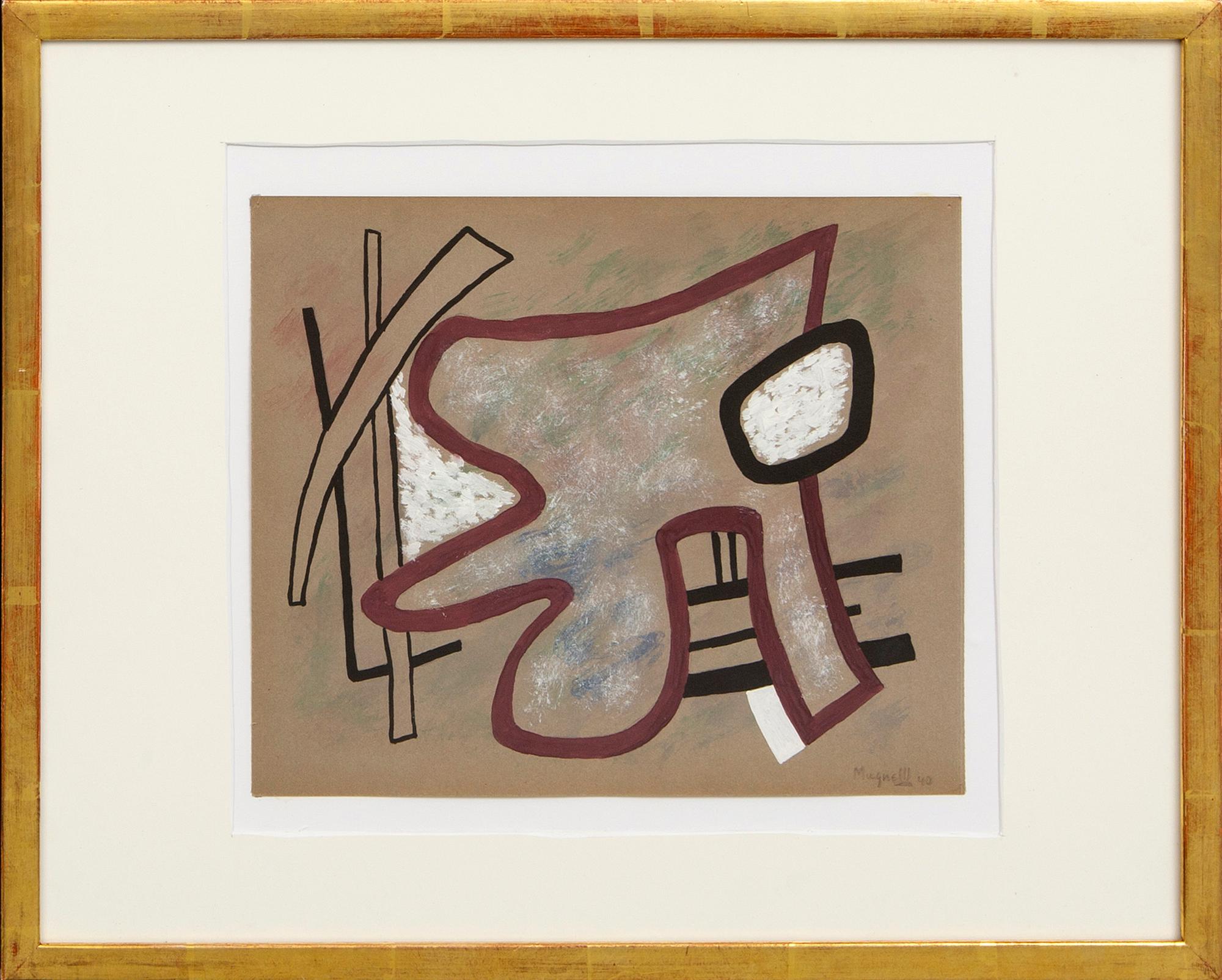 Alberto Magnelli, gouache signed and dated 40.