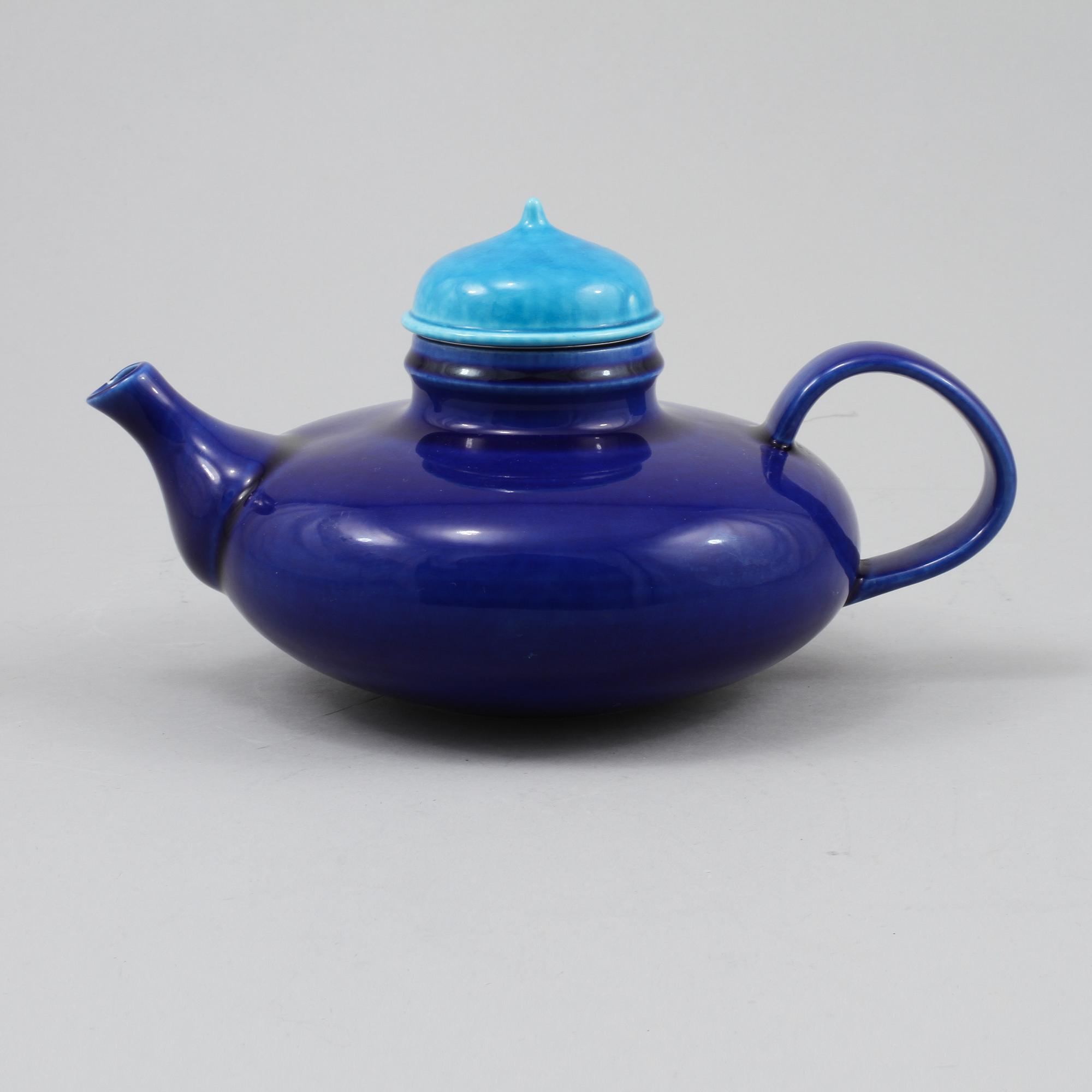TEKANNA, porslin, "Pop", Inger Persson, Rörstrand, 1900-talets andra hälft.