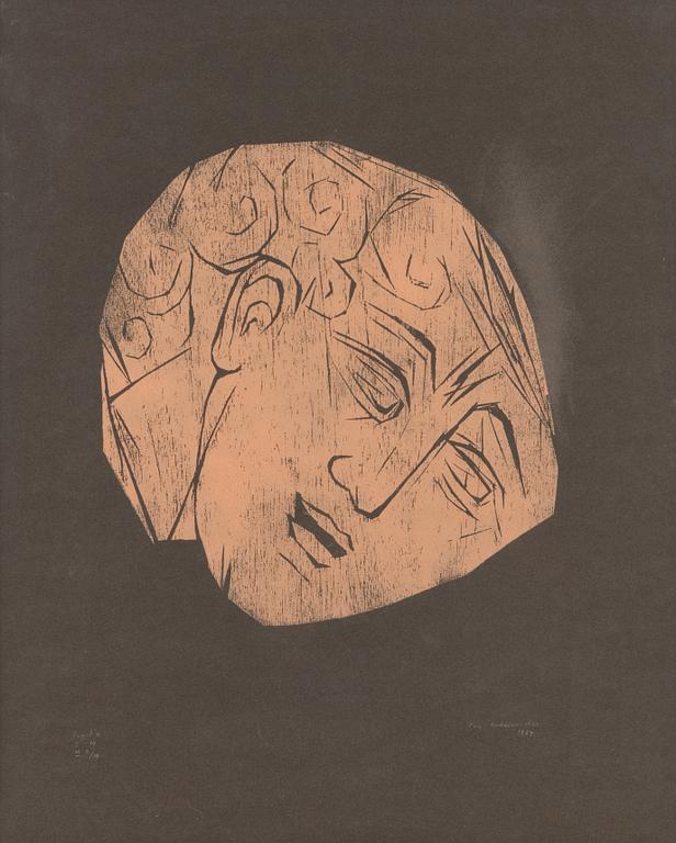 Ina Colliander, woodcut, signed and dated -64, numbered tpl'a 3-10 II 2/10.