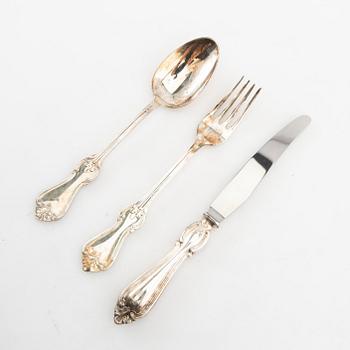 Cutlery 36 pcs "Olga" GAB/Gense silverplate, second half of the 20th century.