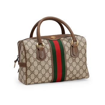 866. GUCCI, a monogram canvas handbag.