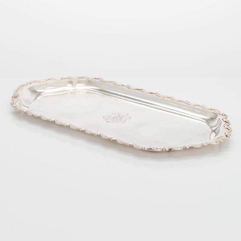 Kaffeservis, 5 delar, silver, Osuusliike Kultaseppä r.l., Åbo 1937, och T.J. Lahti, Viborg 1922.