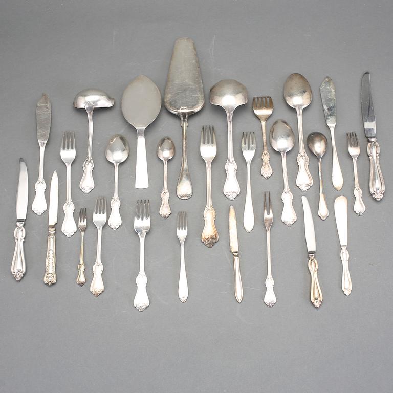 PARTI BESTICK, ca 200 delar. Nysilver.