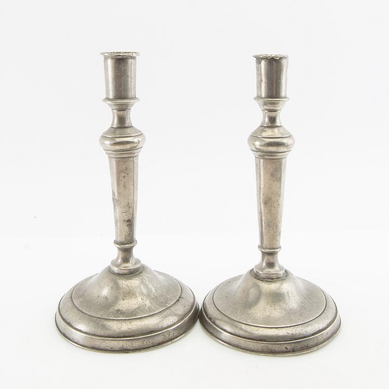 Candelabra 3 pairs late 19th century/around 1900 tin.