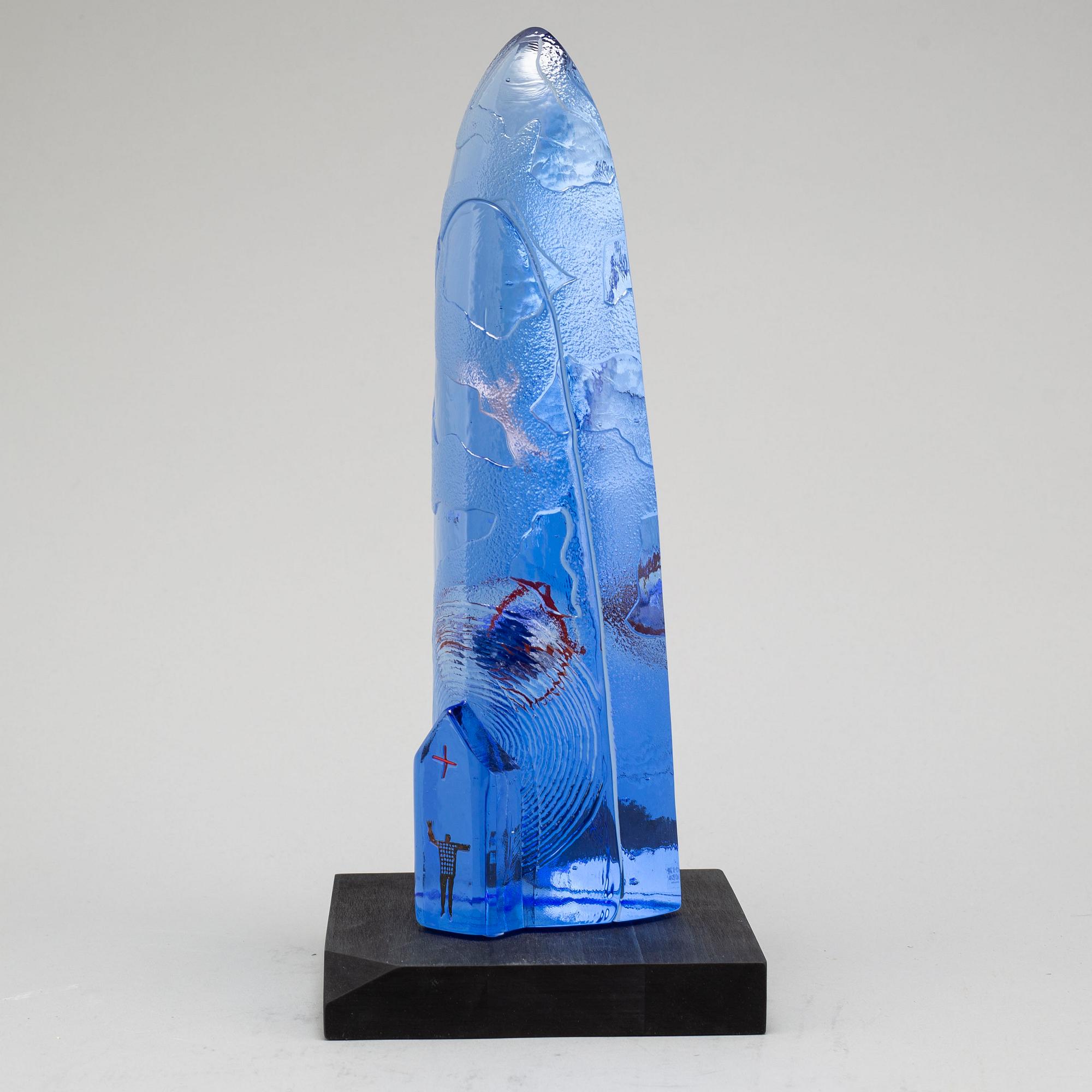 BERTIL VALLIEN, skulptur, "The sky is the limit", glas, Kosta Boda, signerad B. Vallien.