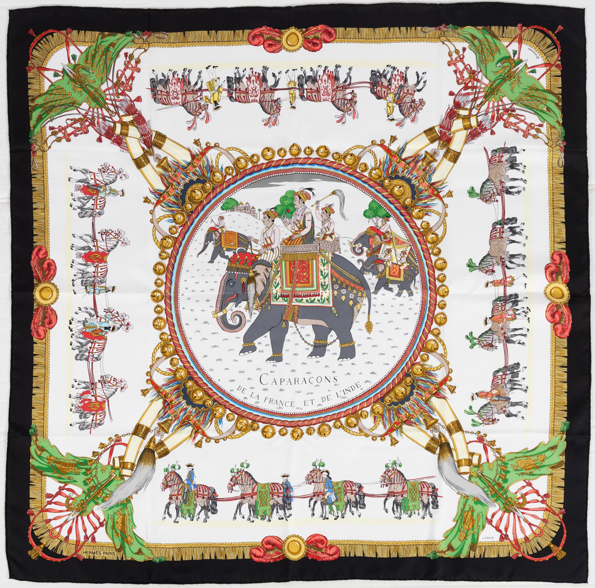 Hermès, scarf, "Caparaçons de la France et de l'Inde".