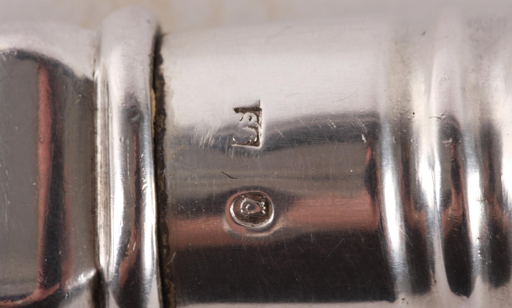 BORDSSKYFFEL, silver, J E Torsk, Stockholm 1896.