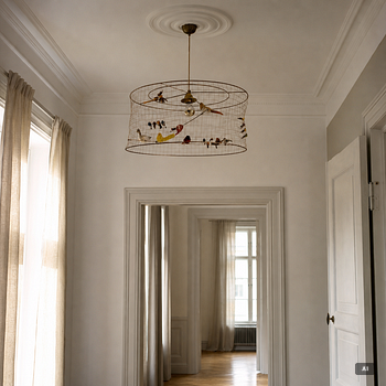 Mathieu Challières, ceiling lamp, "Suspension Demi-Grande Volière", Challières, France.