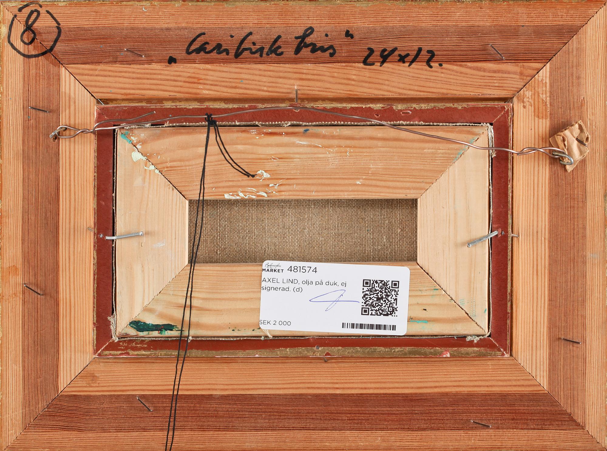 AXEL LIND, olja på duk, ej signerad.