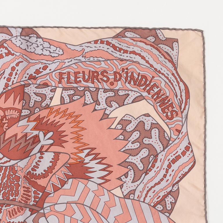 Hermès, a 'Fleurs d'Indiennes' silk scarf.