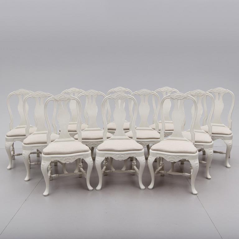 STOLAR, 12 st, rokokostil, 1900-talets mitt.