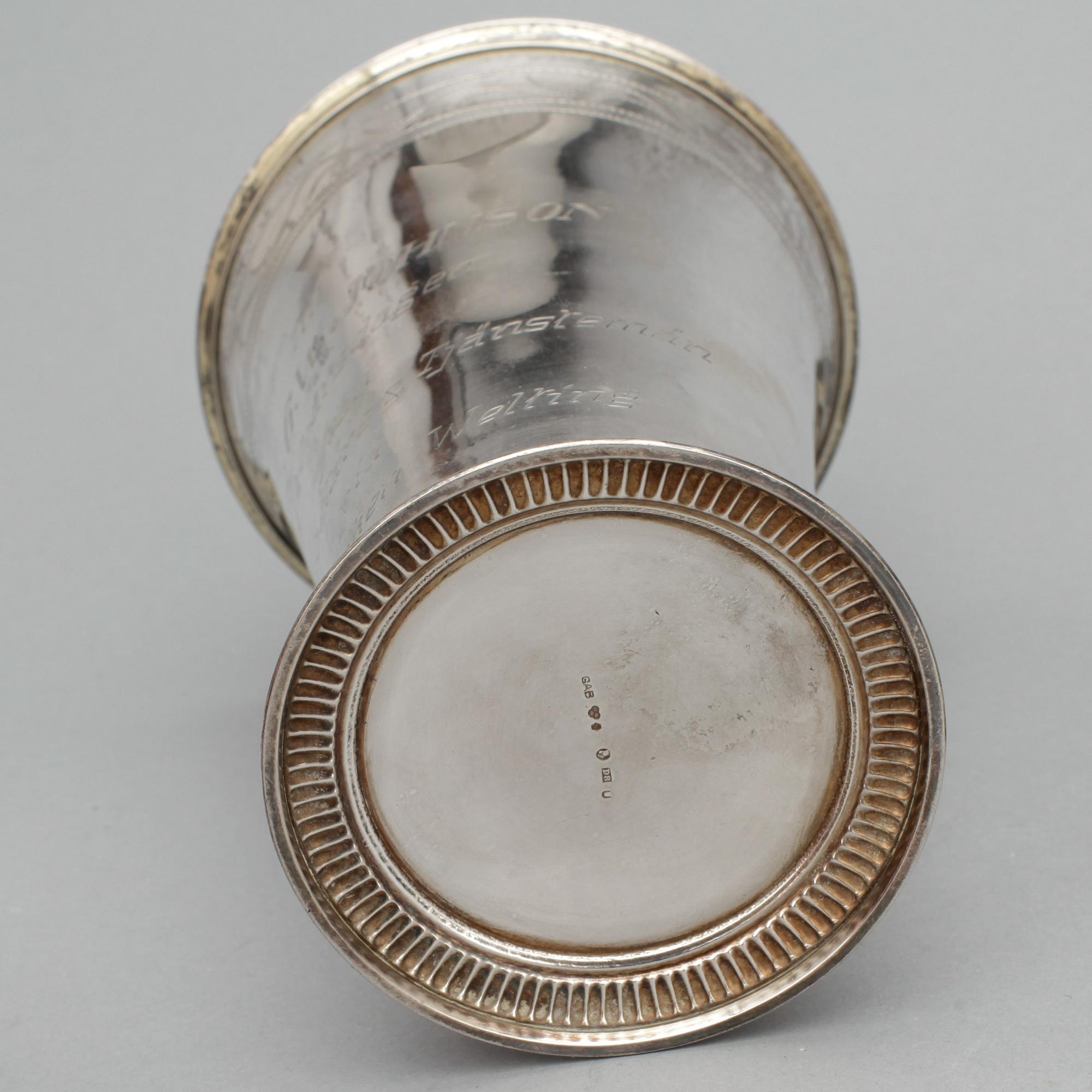 POKALER, 2 st, silver, 1950 samt 1930, Svenska Importstämplar, tot vikt 421 gram.