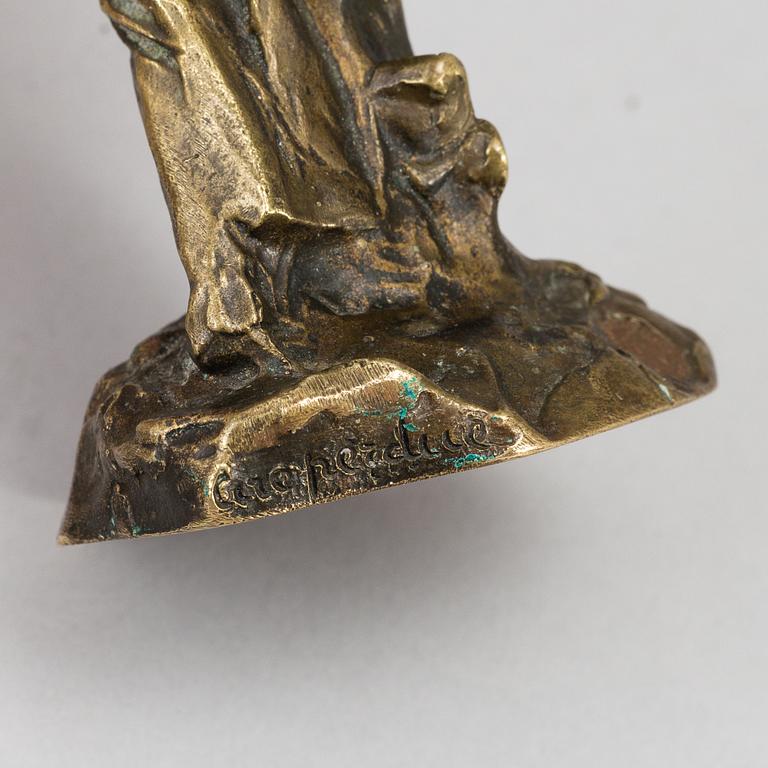 JULES AIMÉ DALOU, skulptur. Sign. Gjutarstämpel. Brons. Höjd 11 cm.