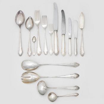 A Swedish silver cutlery set, "Lübeck", mark of K Anderson, Stockholm, some 1939 (107 pieces).