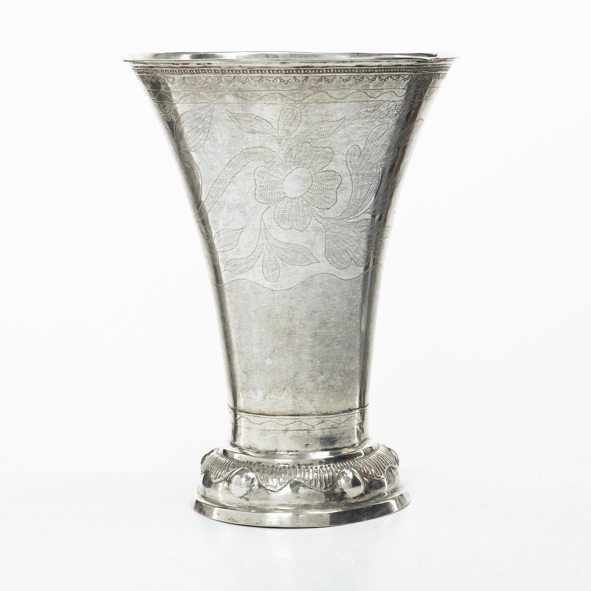 A Swedish silver beaker, mark of Hans Lyberg, Borås 1811.