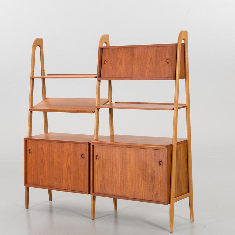TWO TEAK AND OAK BOOKSHELVES, second half of the 20th century.