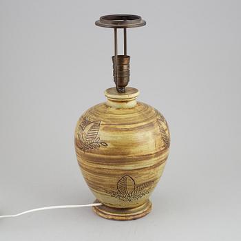 Gertrud Lönegren, a stoneware table light, Rörstrand, 1930's/1940's.